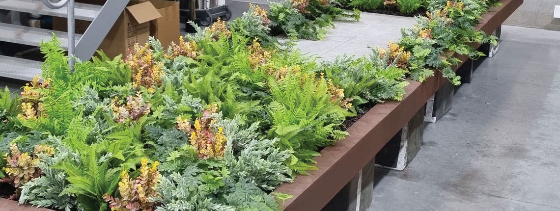 Custom artificial green wall