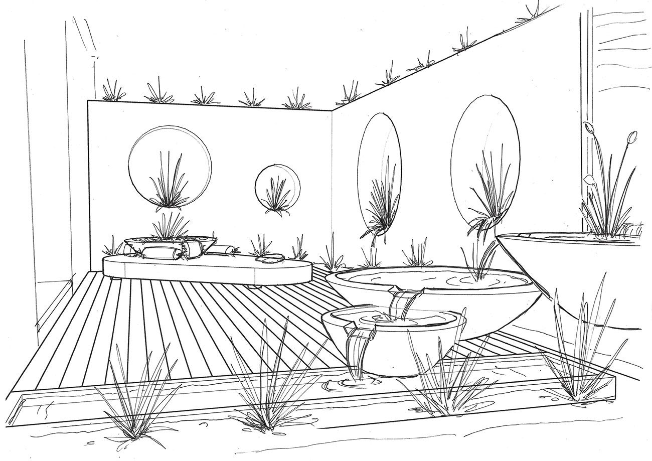 residential water feature sketch h2o designs