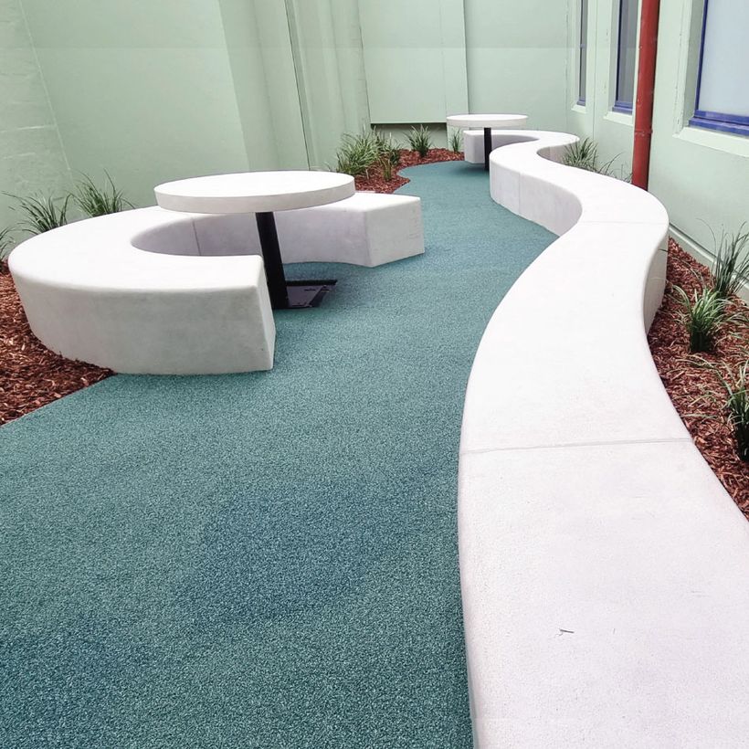 custom lightweight concrete seating The Alfred Hospital
