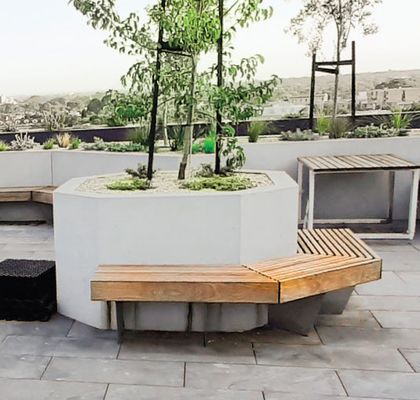 integrated seating and planter boxes