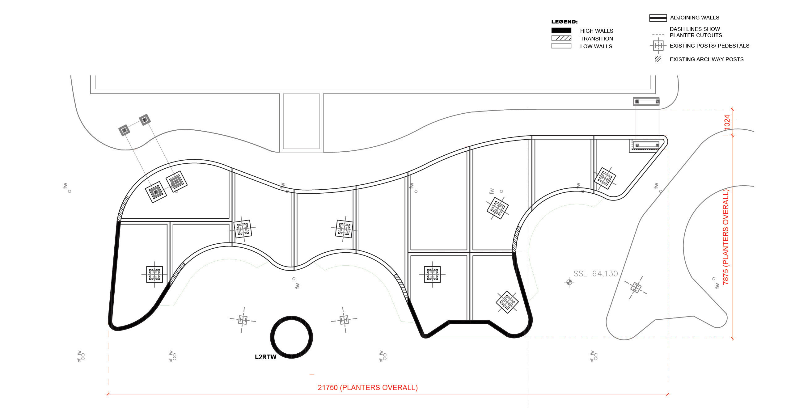 PLAN VIEW OF PLANTER BOXES east brunswick village h2o designs