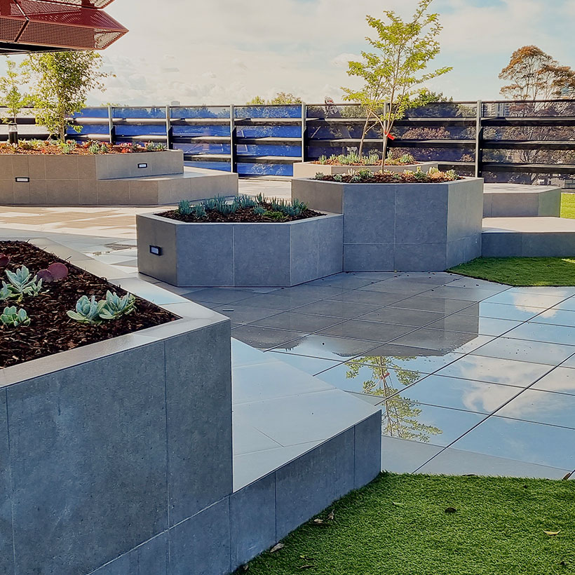 lightweight concrete planter boxes seating