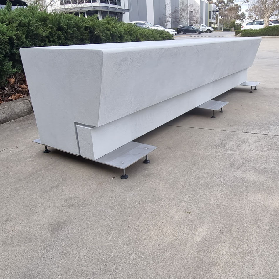 lightweight concrete seating integrated lighting 