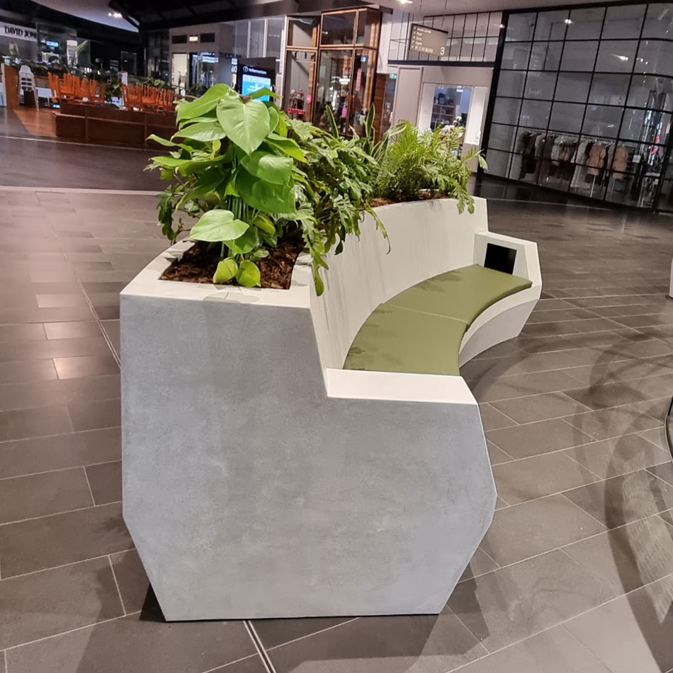 lightweight concrete seating Highpoint shopping centre