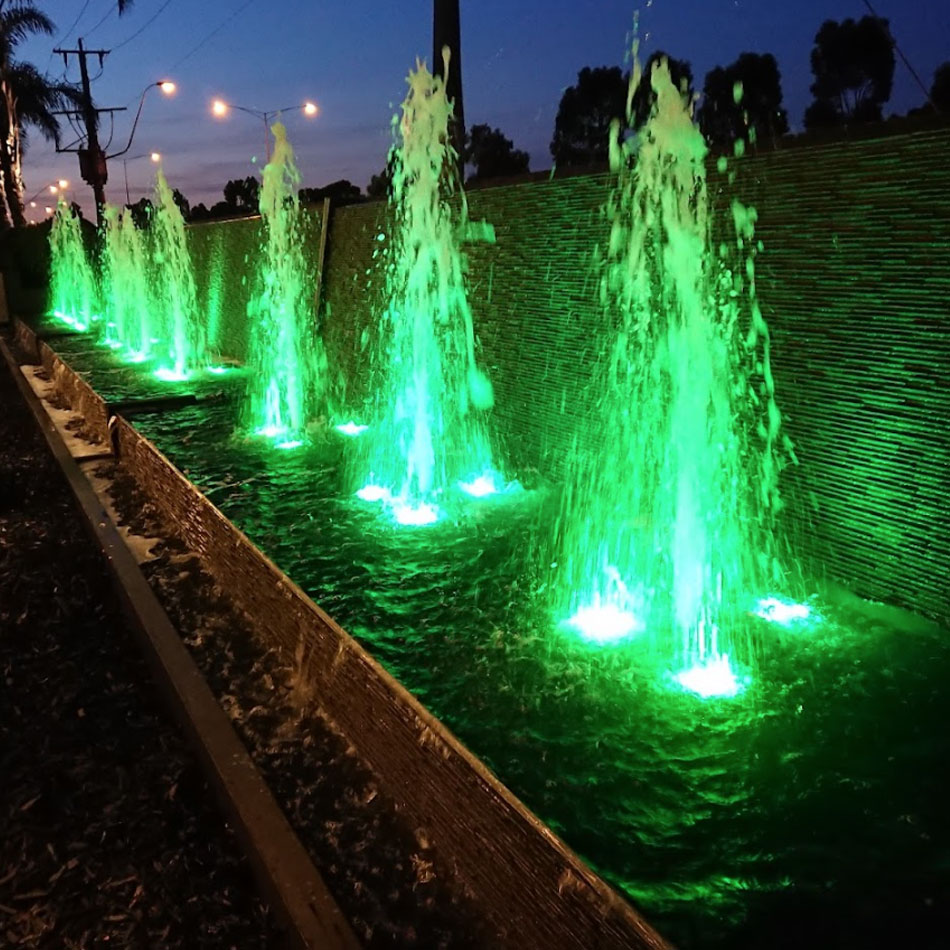 Lakeside water feature LED lights