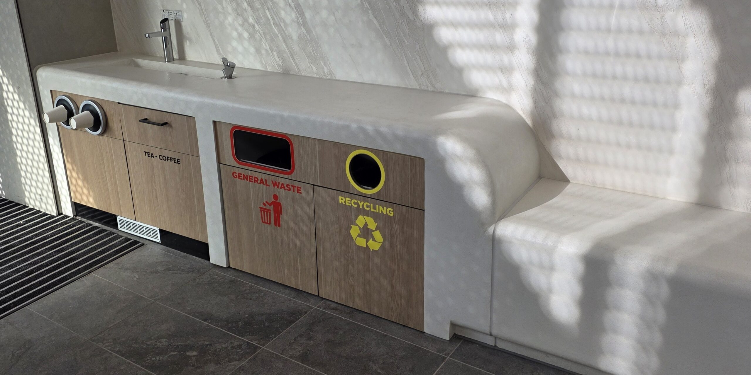 custom architectural seating and sink in Coburg islamic centre